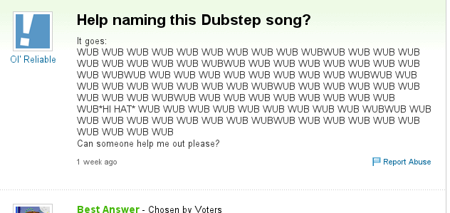 It's hard to describe a dubstep song well enough to identify its title