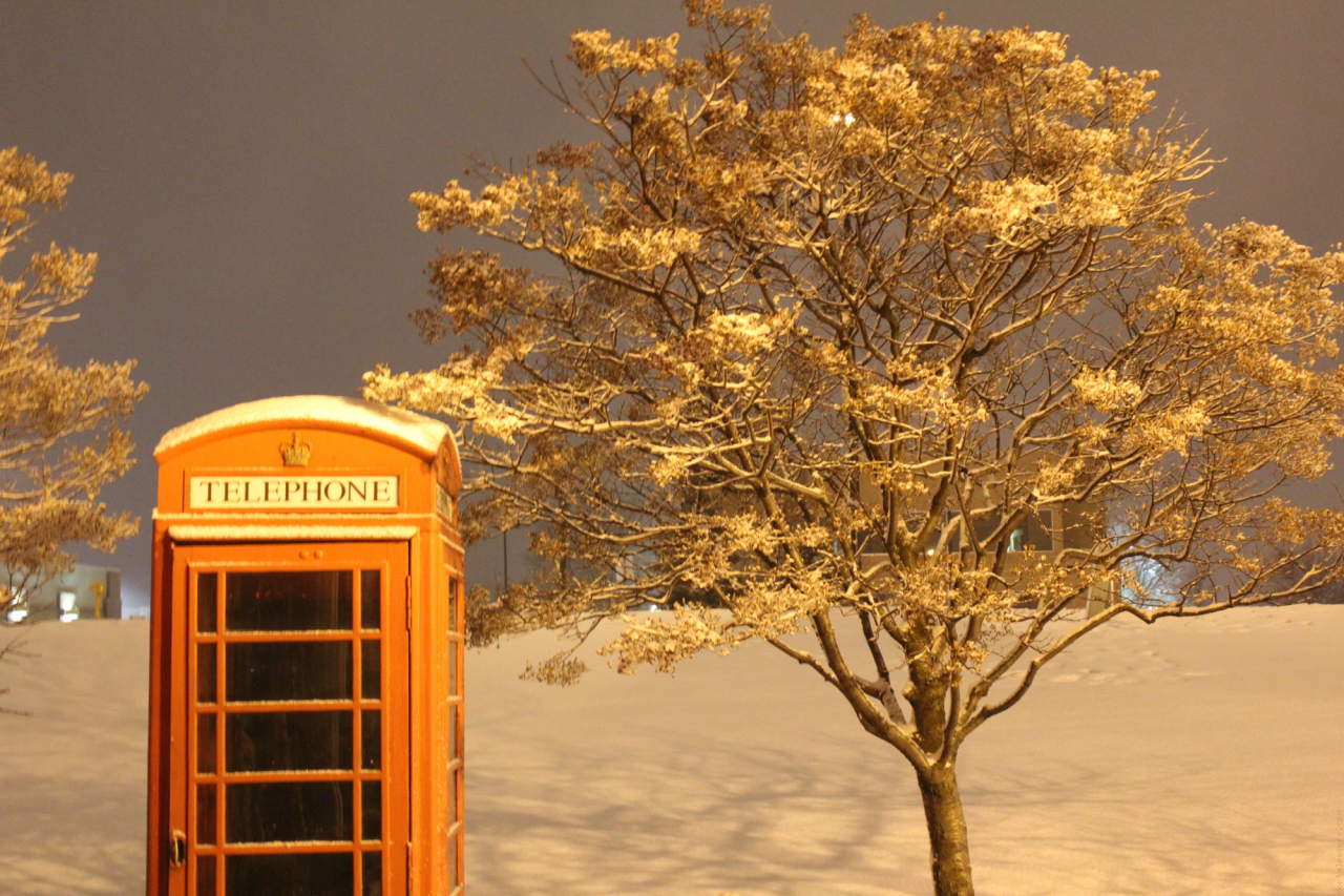 Cool Phone Booth in Winter