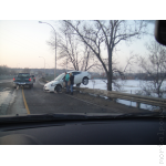 Crazy Car Accident with a car over the guardrail